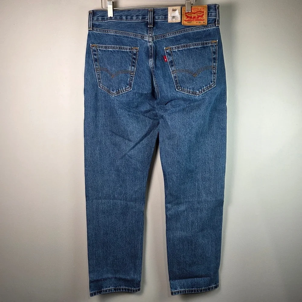 Levi's 505 Regular Fit Jeans Mens 33x30 Blue New Straight Leg Denim 005054891